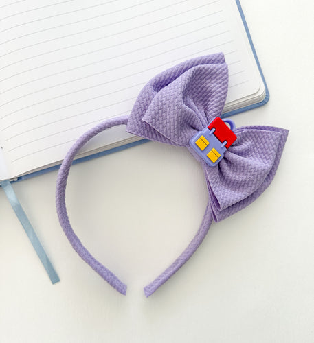 Lilac Backpack School Bow