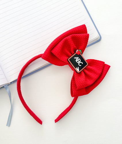 Red ABC School Bow