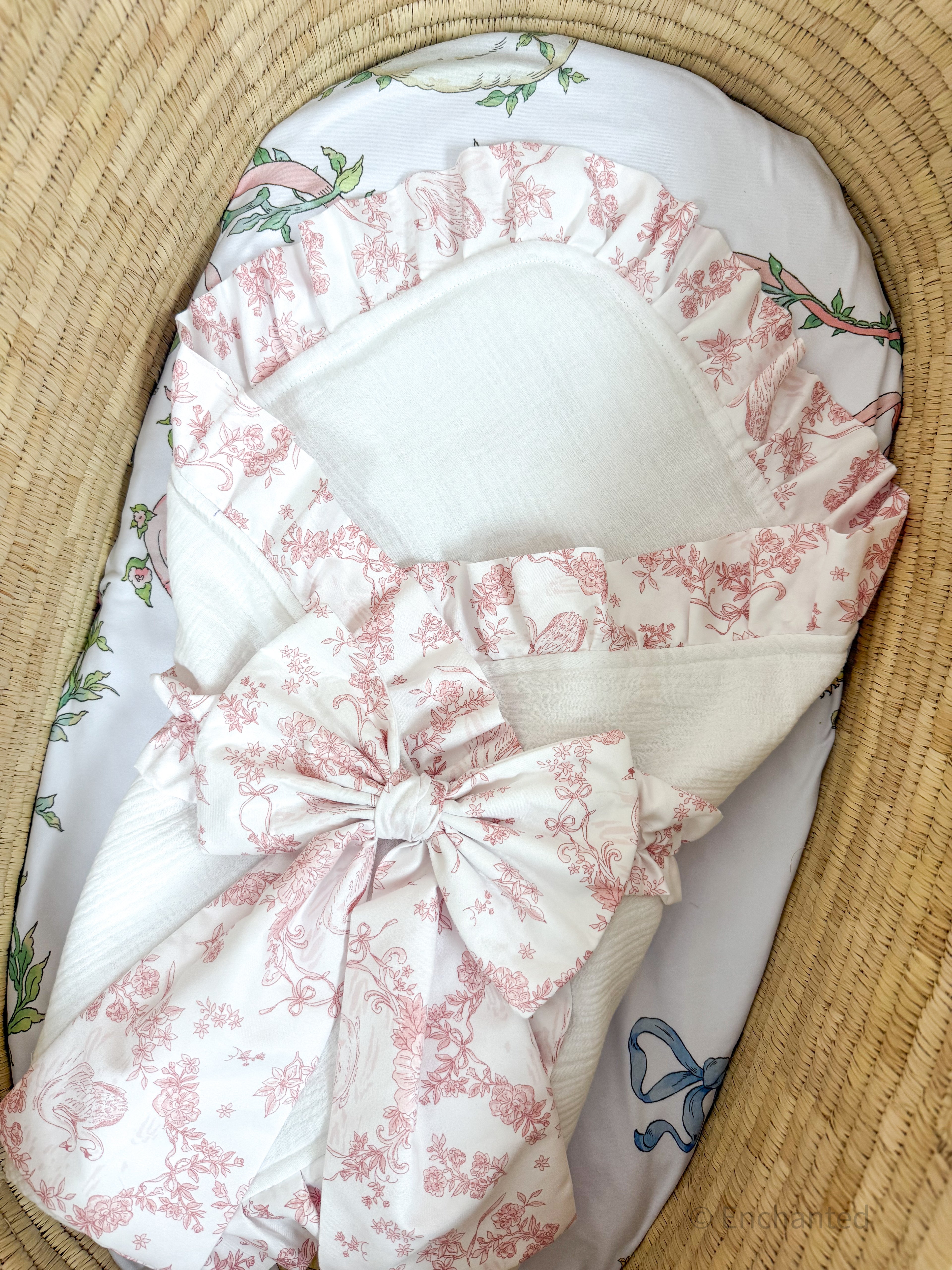 Manta de reliquia encantada - Blanco y rosa empolvado