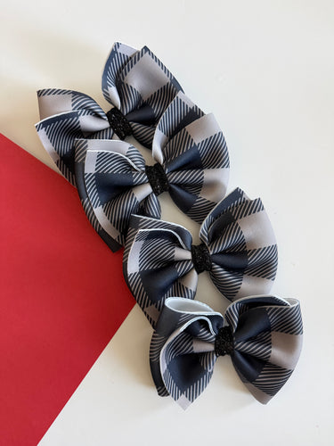 Black Plaid Bow