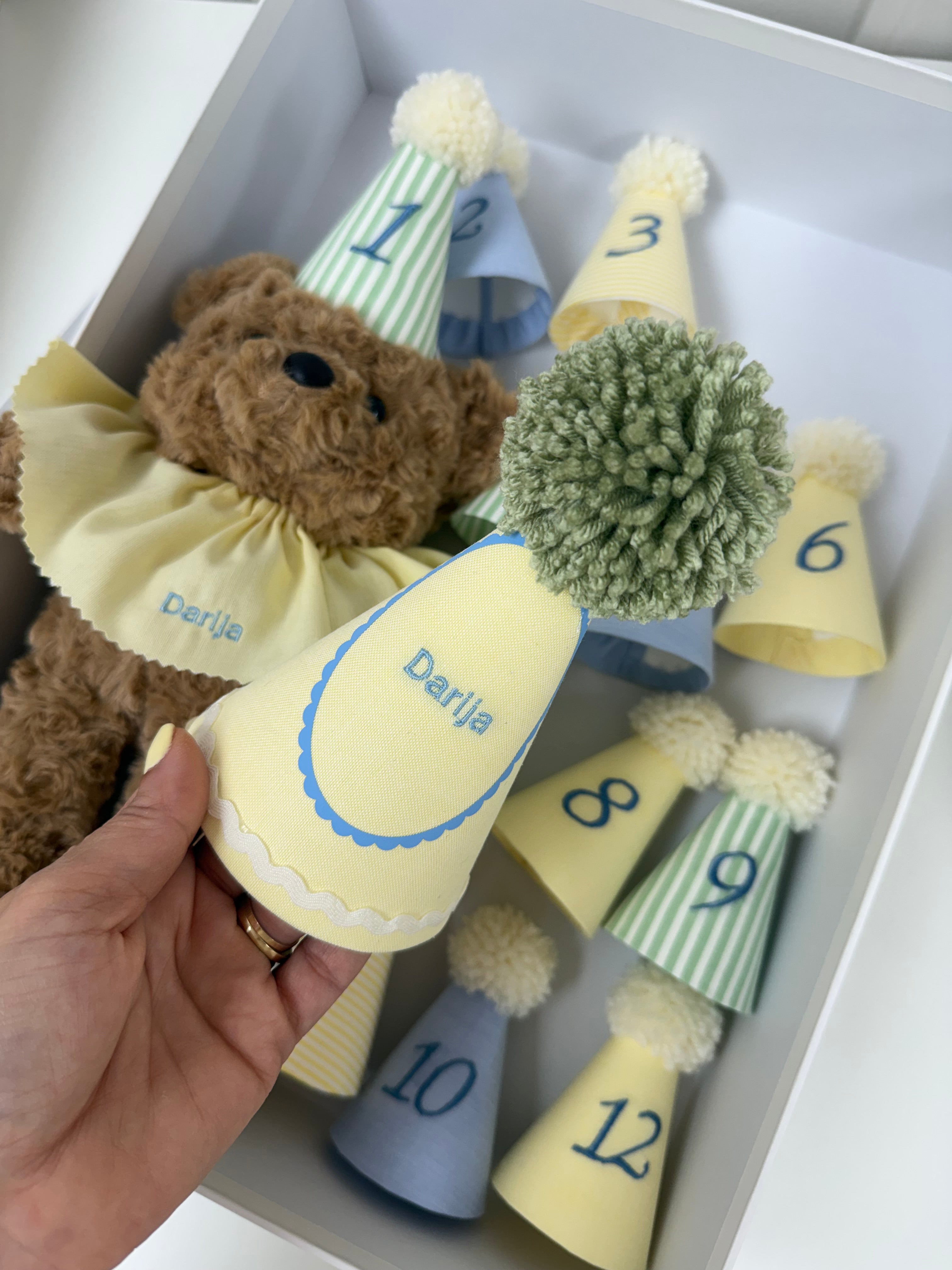Recuerdo para bebés (niño) amarillo y verde