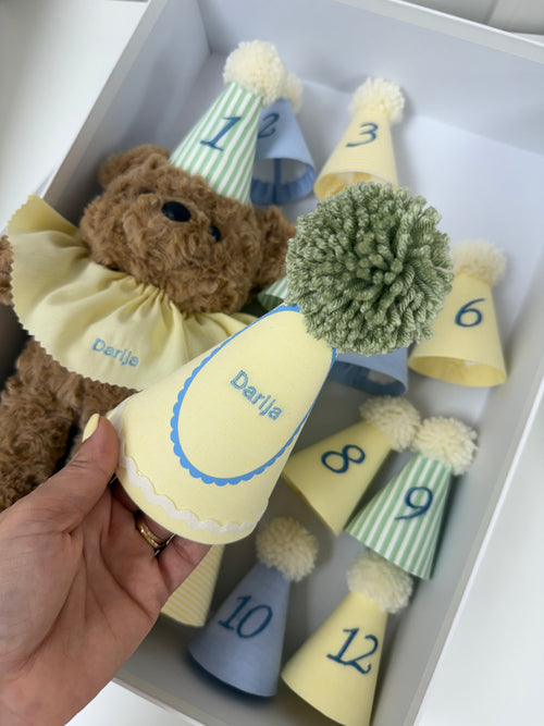 Recuerdo para bebés (niño) amarillo y verde