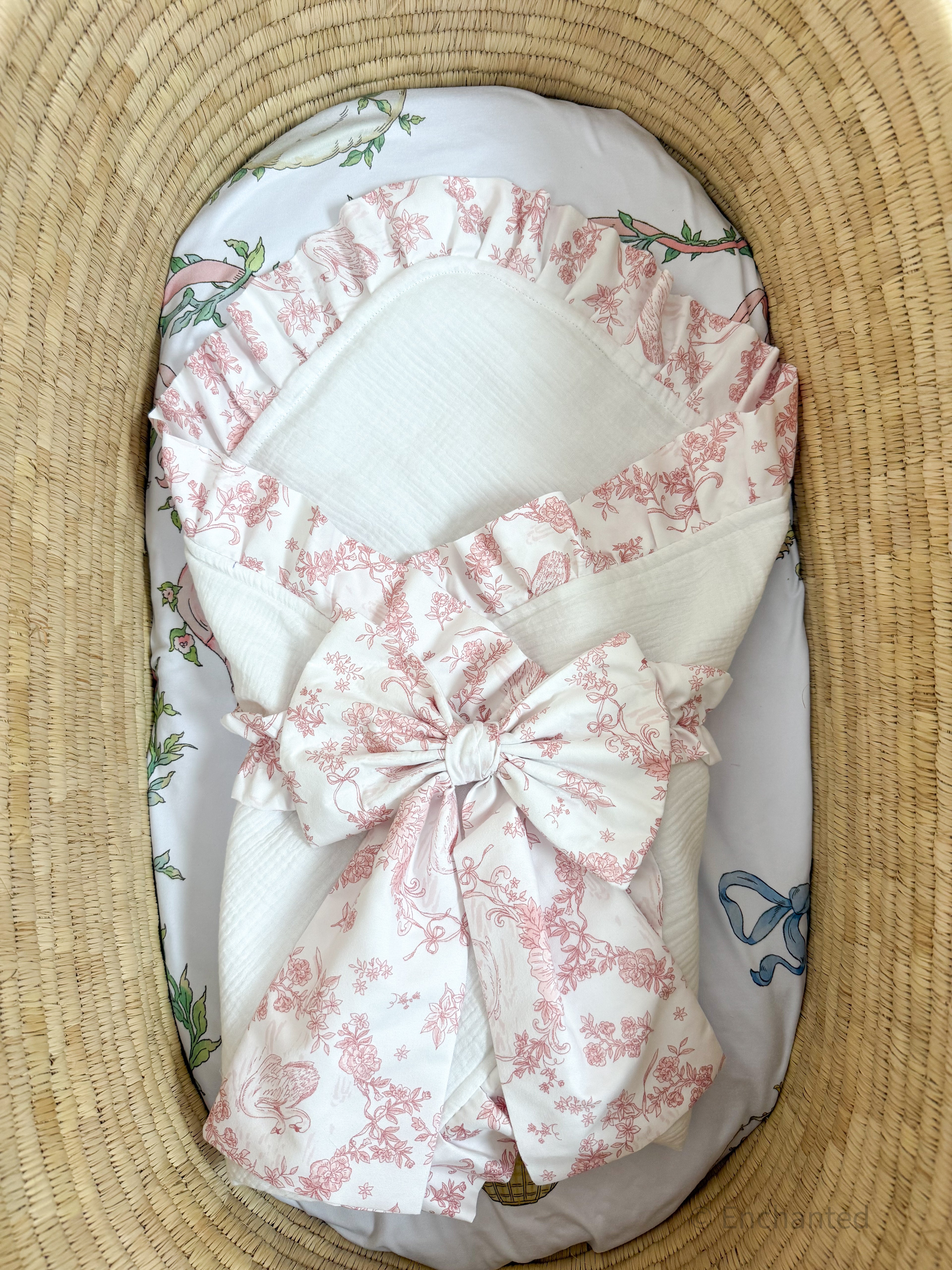 Manta de reliquia encantada - Blanco y rosa empolvado