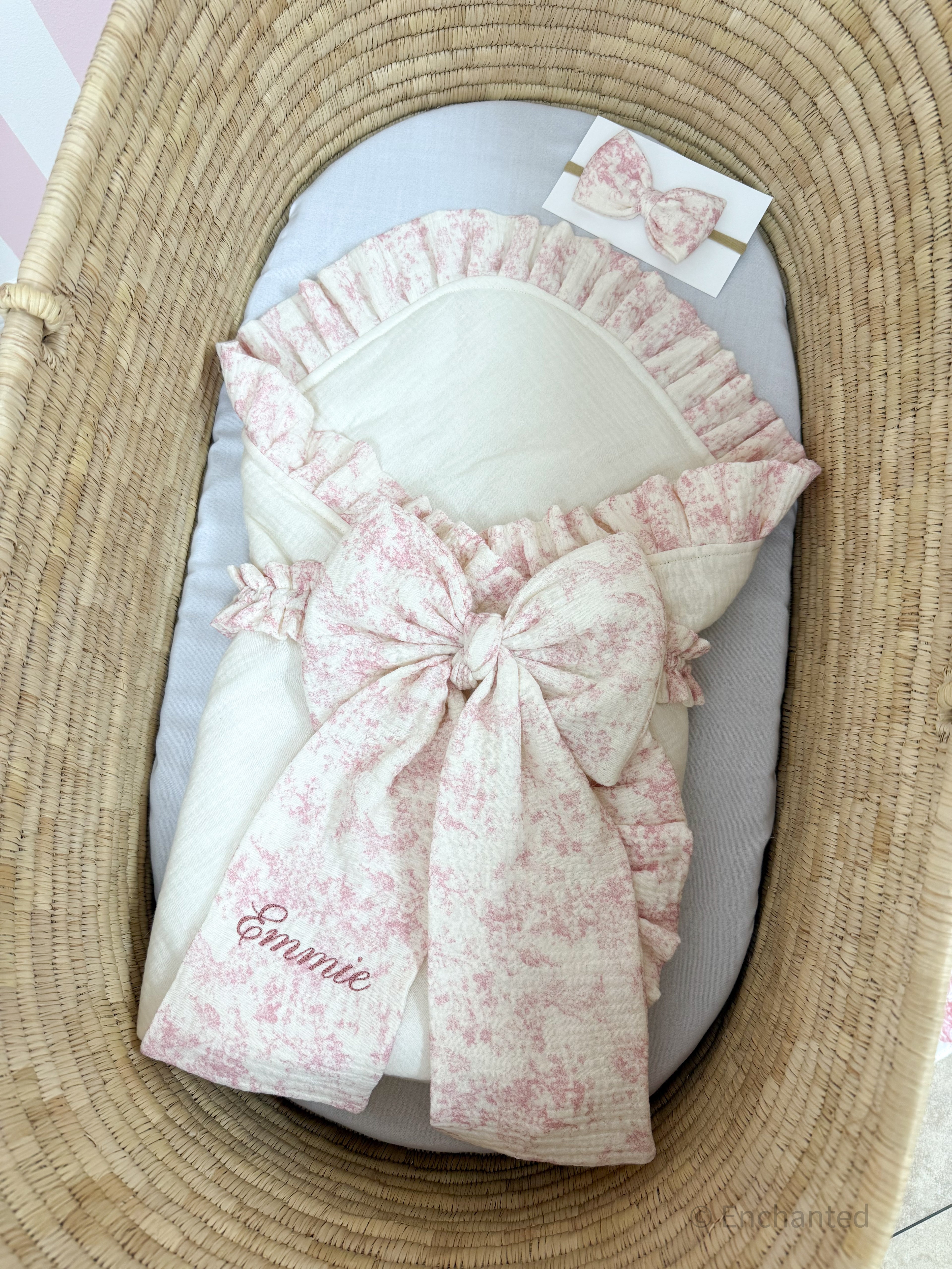 Enchanted Heirloom Blanket- Cream Toile