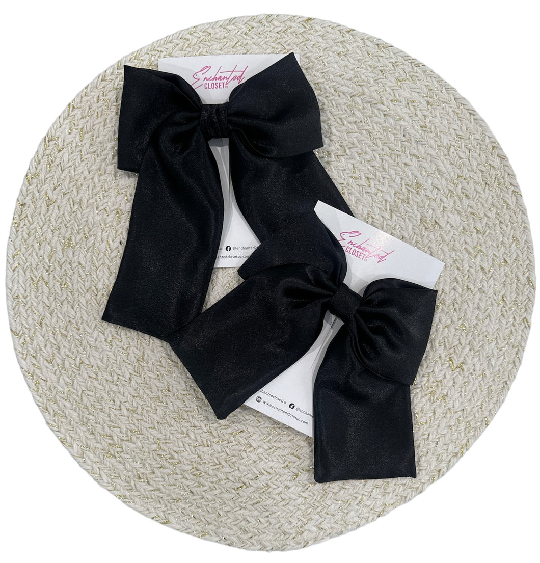 Mommy and Me Black Bows Set