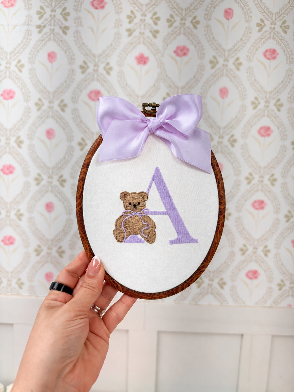 Heirloom Teddy and Bow Hoop