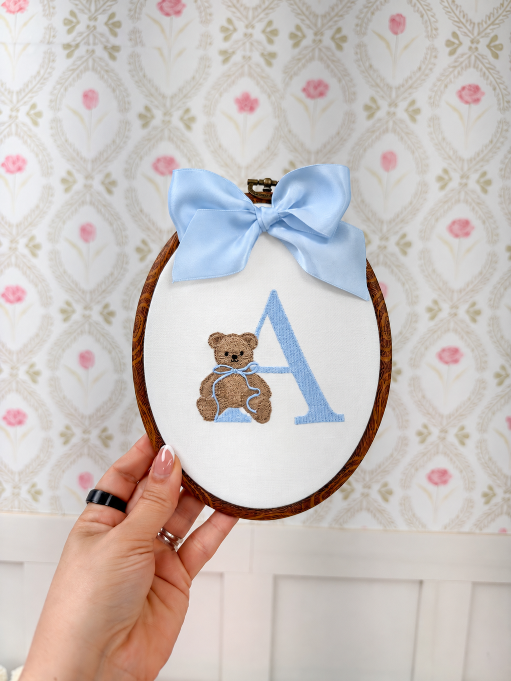 Heirloom Teddy and Bow Hoop
