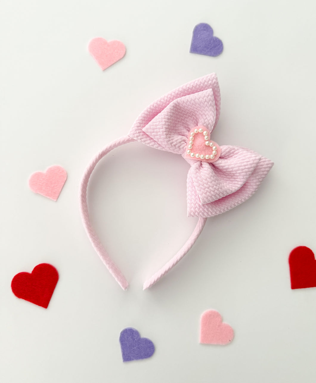 Pink Heart Hard Headband