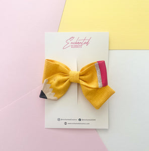 Yellow Medium Pencil Bow