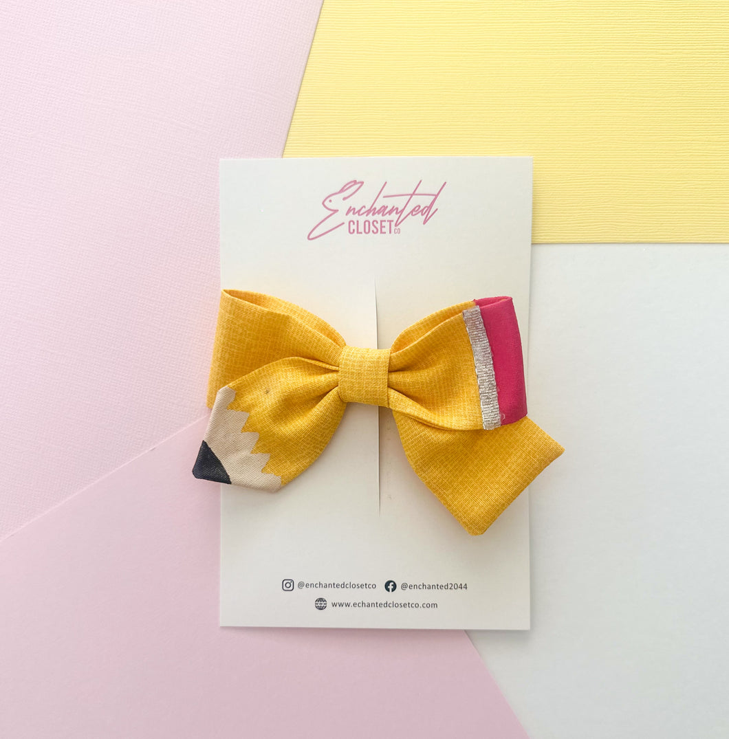 Yellow Medium Pencil Bow