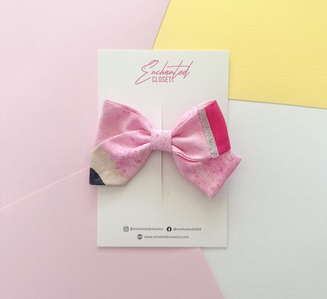 Pink Medium Pencil Bow