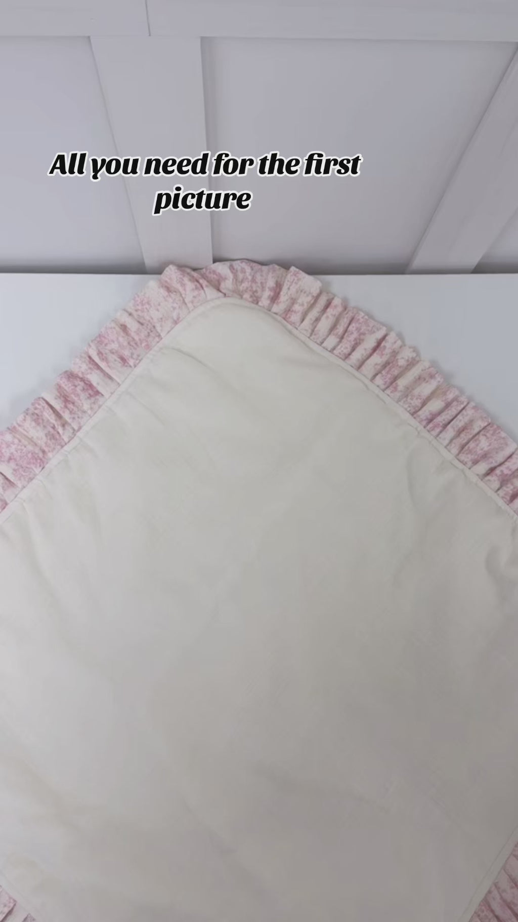 Enchanted Heirloom Blanket- Cream Toile