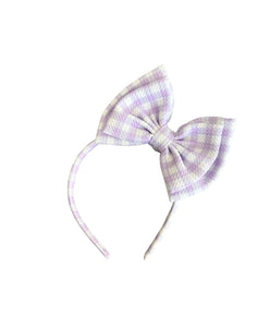 Lilac Plaid Hard Headband