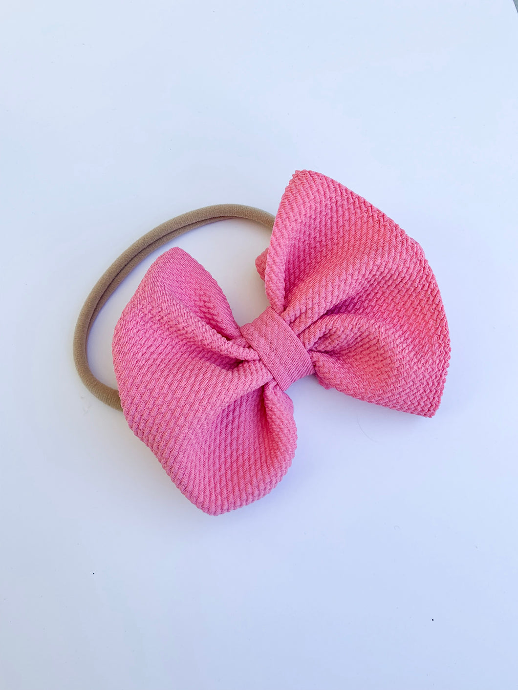 Bubble Gum Pink Nylon Bow